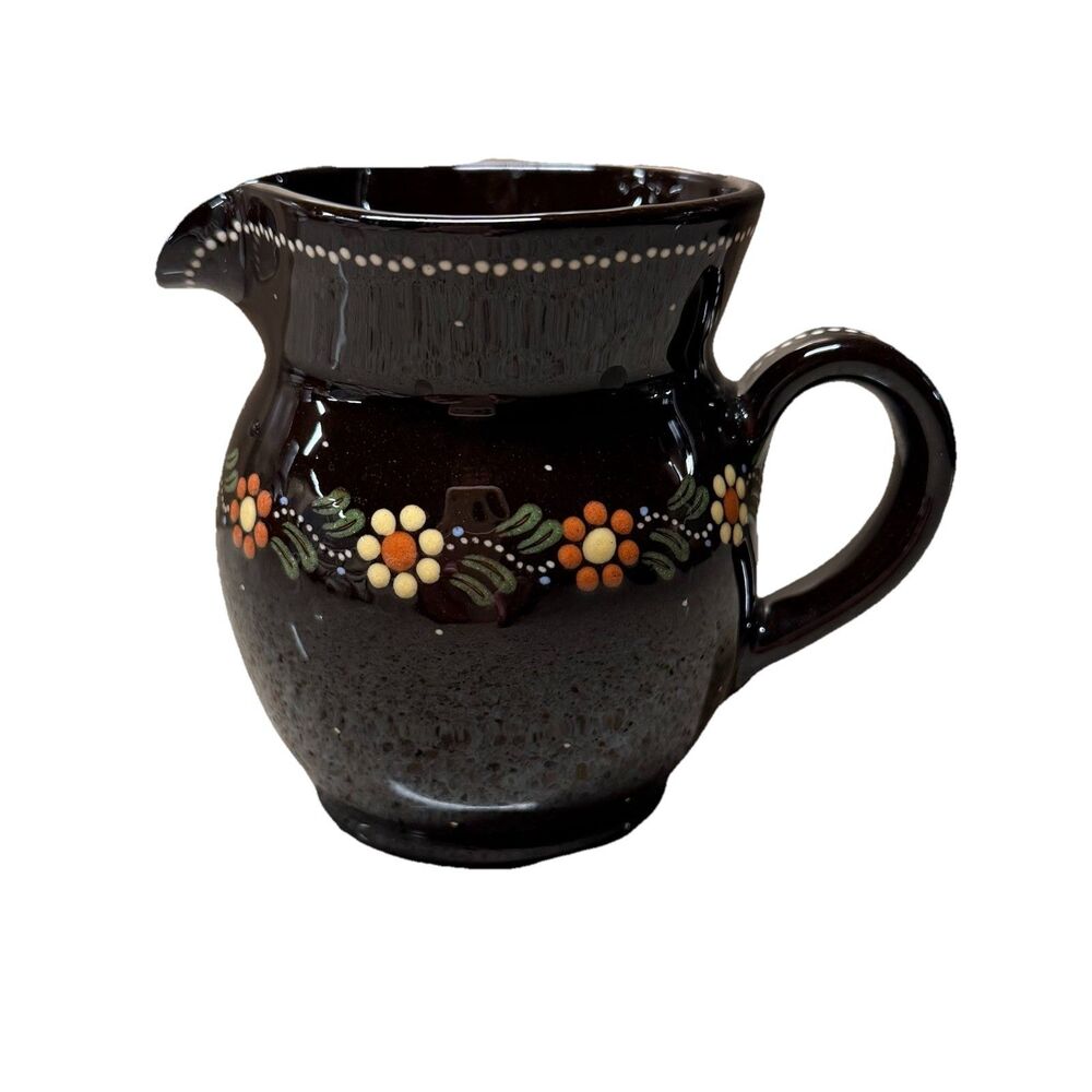 Vintage E. Hanni Heimberg Swiss Pottery Creamer Pitcher Hand Painted
